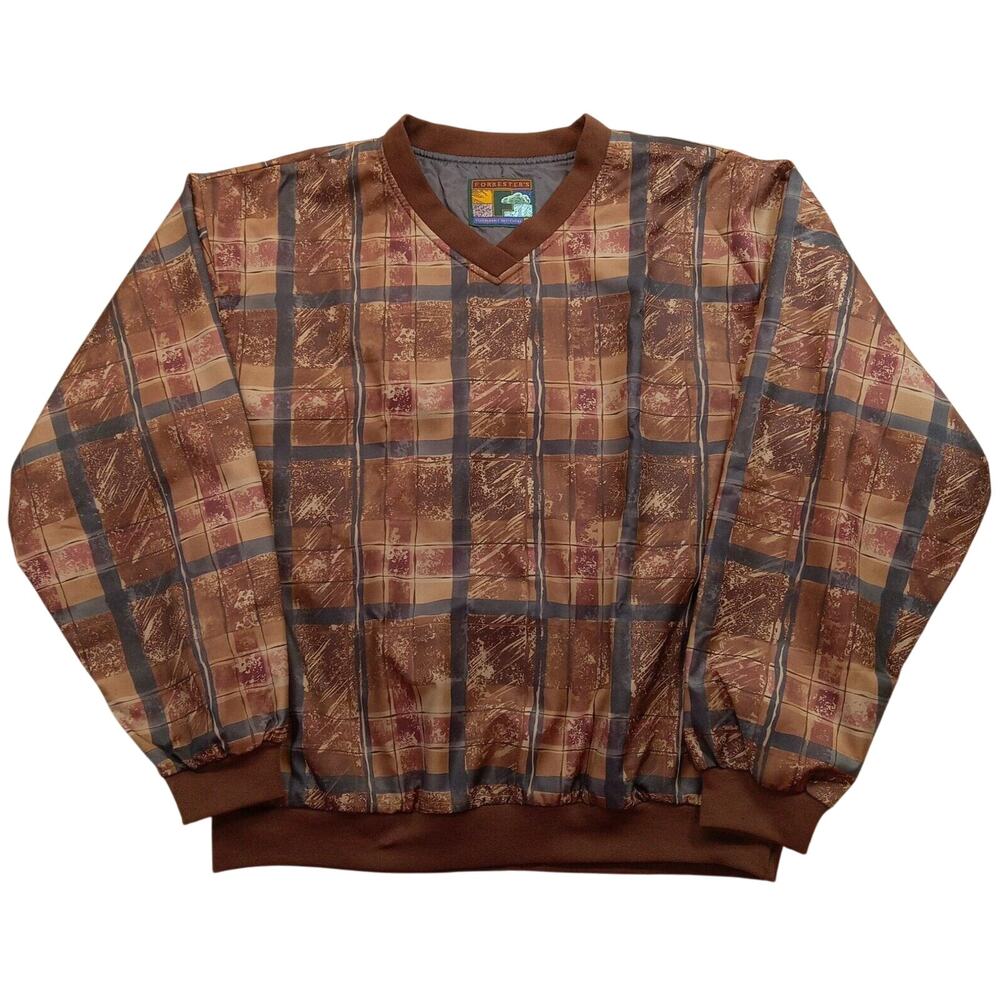 Forresters Performance Outerwear L Men's Pullover Long Sleeve Brown Polyester